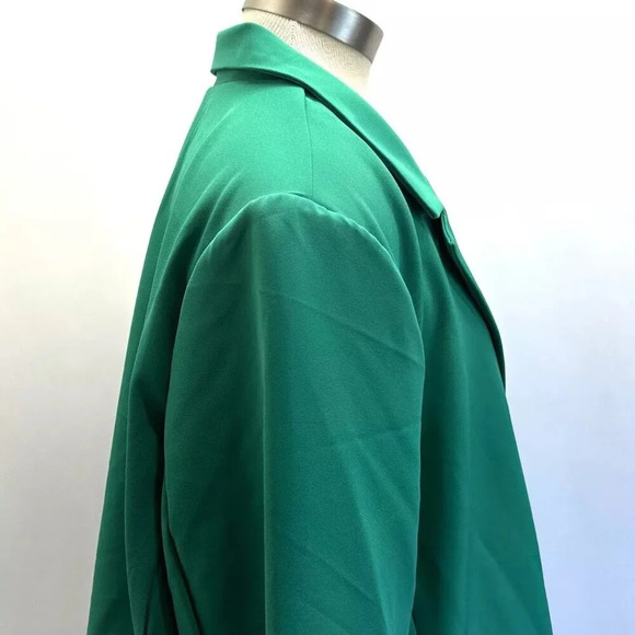 NWT INTEMPO Women Long Sleeve One Button Lined Green Blazer Jacket Plus Size 3X - Picture 12 of 14